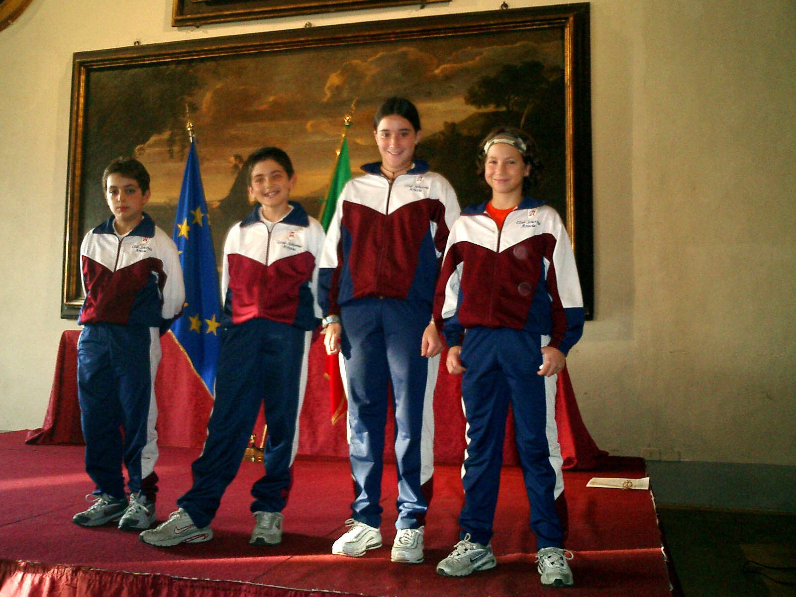 I Giovanissimi del Fioretto (2003): da sx Leonardo Ferrò, Enrico Berrè, Flaminia Lorenzetti e Alice Biaggi.  Foto G. Trombetta