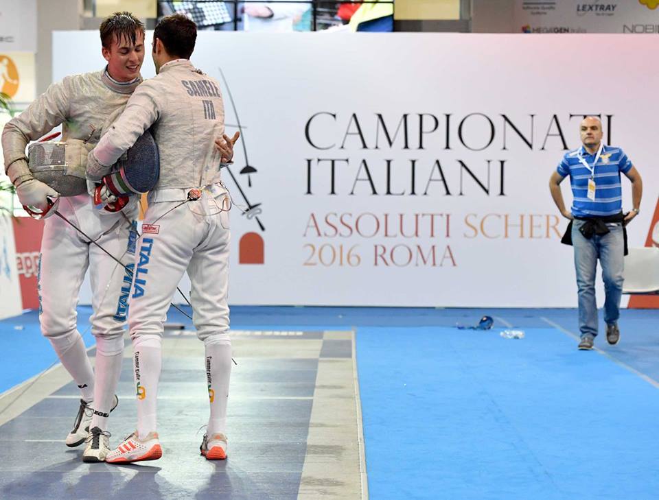9.6.2016 Roma Campionati Italiani Assoluti - Sciabola maschile Giacomo Mignuzzi e Gigi Samele (foto Bizzi per Federscherma)