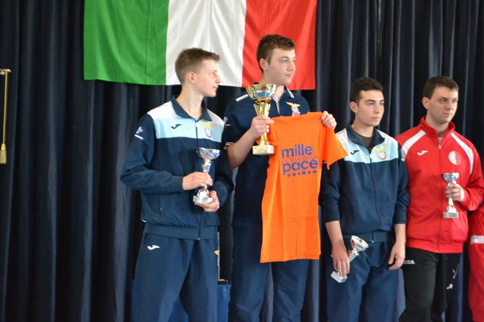 4/5.6.2016 Cassino Francesco Ercolani, Giosuè Testa e Lorenzo Sellati sul podio nella sciabola maschile (foto PaxCassino)