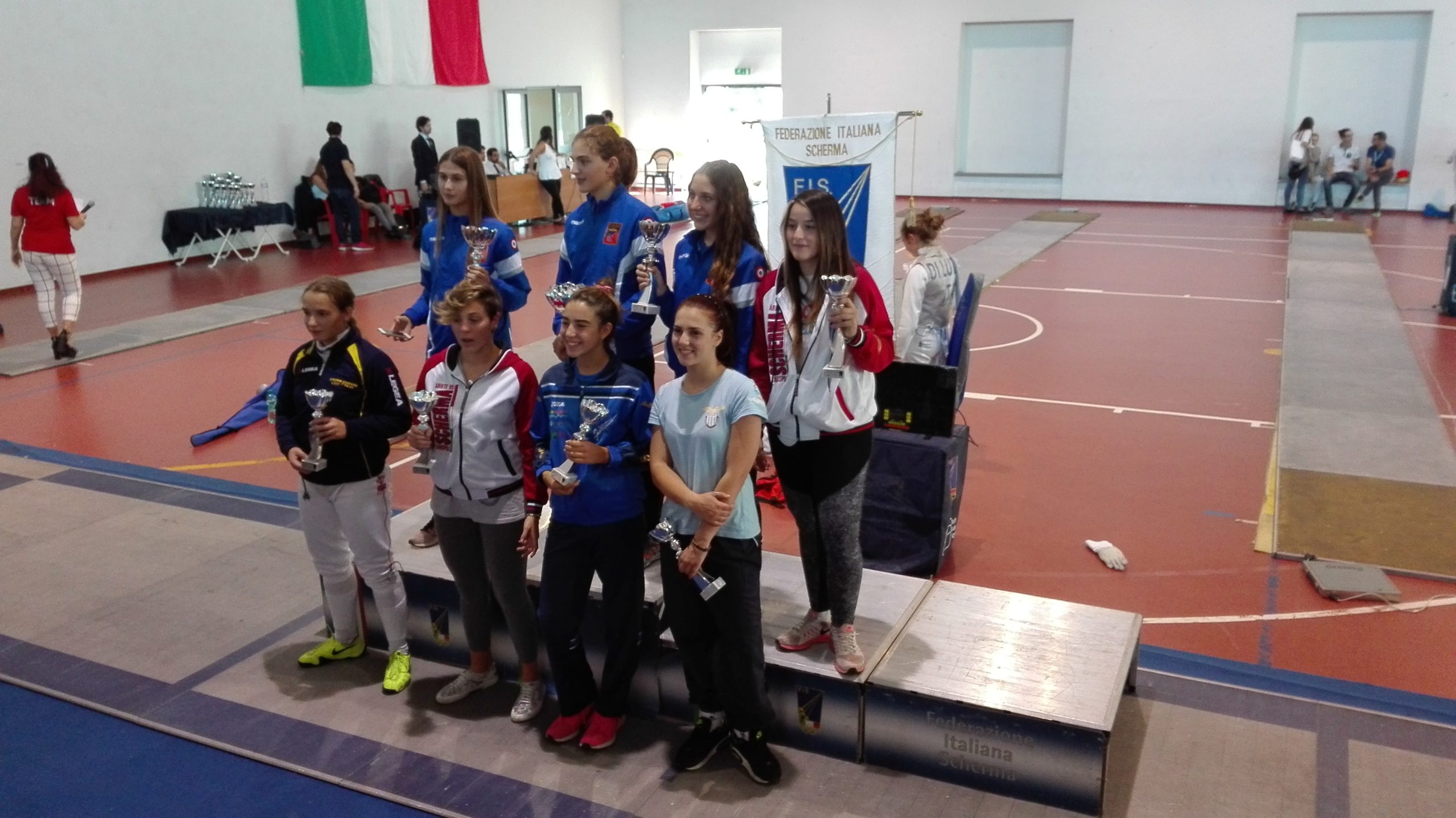 Roma 25.09.2016 Il podio della sciabola femminile (foto A.Mazzarano)