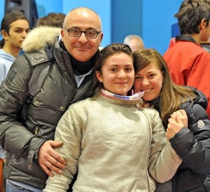 15.01.2017 Terni 2^ prova nazionale cadetti Martina Cotoloni con papà Dino e mamma Olivia (foto A.Trifiletti per Federscherma)